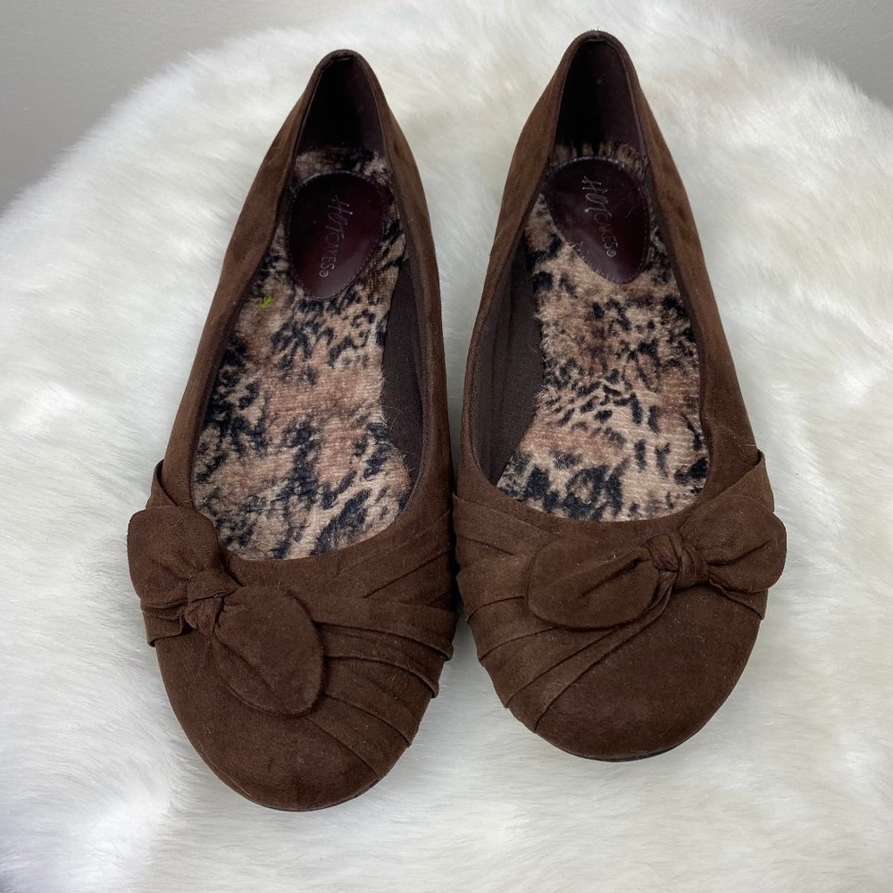 Brown Faux Suede Hot Cakes Flats 9M